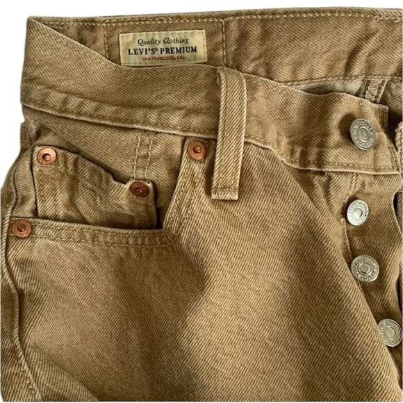 LEVI’s 501 Tan Denim Jeans - Picture 3 of 8